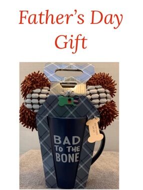 🇺🇸 BAD TO THE BONE Gift Mug & Dog Toy NWT